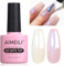 AIMEILI Pearl Top Coat, Perlmutt Überlack UV Top Coat Pearl Nagellack Perlmutt Schimmer mit Thread Shell Nagel 10ml - 004