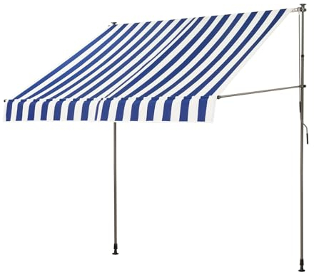 HXYhydrypd Markise Balkon Ohne Bohren, Standmarkise for Türen, Sonnenschutz Balkon mit UV-Schutz, Klemmmarkise for Hinterhof, Garten, Balkon(Size:300 * 130cm/118.1 * 51.2in)