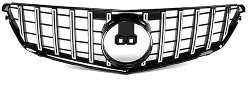 Kühlergrill Front Grill Für merc&edes Für Be&nz C Klasse W204 2008-2014 C180 C200 C250 C300 GT Stil Silber/Schwarz Auto Grill Front kühlergrill Oberen Stoßstange Haube Mesh(Silver)