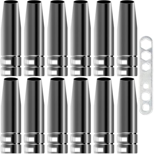 EATBALE 15AK Conical Nozzle for MB14 14AK MB15 15AK MAG/MIG Co2 Welding Torch Accessories, Copper Gas Nozzle Shield Cup Welder Gun Self Protection Consumables Ref No.145.0075, w/Wrench (11 Pcs)