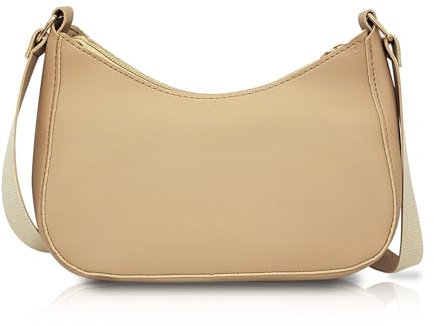 WisePoint Umhängetasche Damen, PU Leder Klein Handtasche Schultertasche Damen mit Reißverschluss, Achsel Handtaschen zum Einkaufen, Dating, Reisen (hellbraun)
