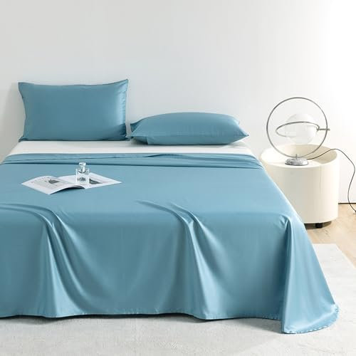 JIANINGHOME Bettlaken ohne Gummizug 120x210cm,Weiches und pflegeleichtes Betttuch aus Baumwolle ohne Gummizug