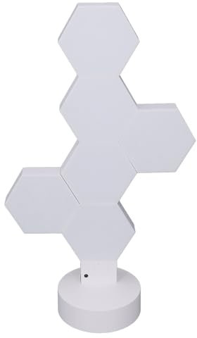 Fockety Sechseck-Lichtpaneele, 6 Stück, Verstellbare LED-Hexagon-Lichter, RGB-Musiksynchronisation, DIY-Hexagon-Gaming-Licht mit Fernbedienung für Tuya, Wohnzimmer, Schlafzimmer, Party,