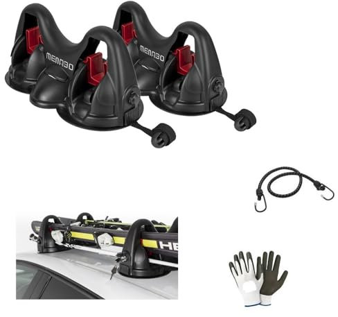Compatible avec KIA Picanto (JA) 5P par an 17 in poi Smooth Porte-skis magnétique pour 2 paires de skis + 2 bâtons de ski avec aimant autorisé pour toit de voiture Charge maximale 14 kg