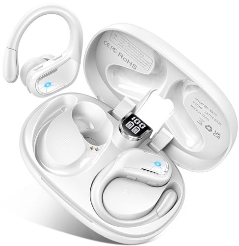 Cuffie Bluetooth Sport, Auricolari Bluetooth 5.3 HiFi Stereo, 75 Ore Cuffie Wireless Cancellazione Rumore, IP7 Impermeabile Cuffiette Bluetooth, Ricarica Rapida USB-C, Cuffie Senza Filo LED Display