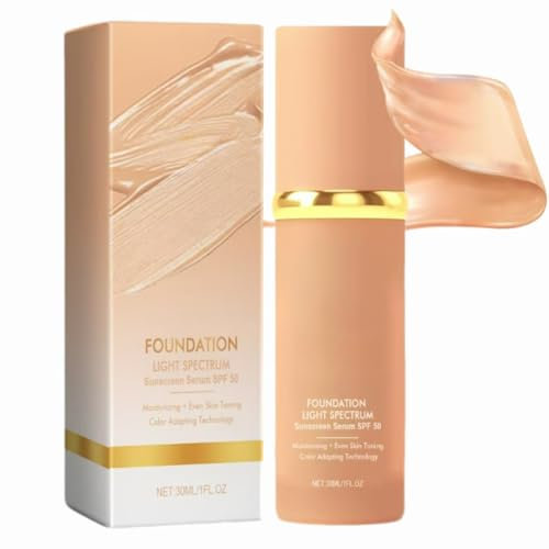 4 in 1 foundation Liquid, 4 in 1 Spectrum Foundation, Match Foundation 4 in 1, Match Cosmetics Foundation, Hydrating Medium full Coverage Concealer, SPF 50+,Long-Lasting&Waterproof (Natural, 1 PCS)