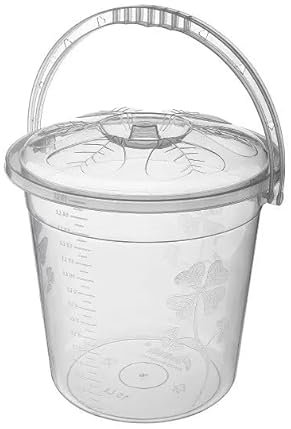 Plastic Measuring Bucket with Bin Lid Container Handle (10L)