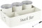 Gzsekken Snack Storage,3 Pack Biscuit & Candy Jar with Airtight Lid,Metal Vintage Biscuit Storage Container Snack Holder,Food Cupboard Pantry Storage and Organiser for Nuts Crisp,Dry Food-1 L-White