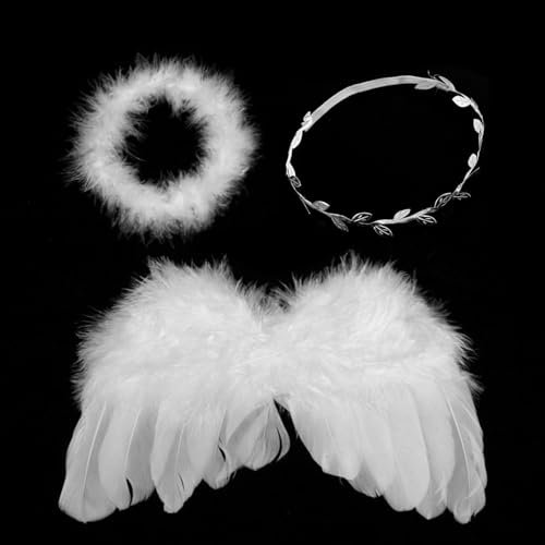 HDGSAFD 1 ala, 1 Anillo De Cabeza De Pluma Y 1 Anillo De Cabezal De Hoja, Accesorios Fotográficos, Accesorios De Juego De Roles, Suministros De Aderezo para Bebés.