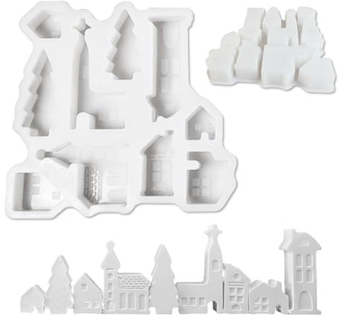 Silikonformen 3D Haus Premium-Gießform für Kerzen Gips Resin Detailpräzision Geschenkset Weihnachten Deko Kinderbasteln