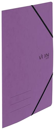 VON Leitz 5er Pack Dokumentenmappe A4, Mit Gummibandverschluss, Karton, Für 150 Blatt, leichte Projekt- & Papieraufbewahrung, Studium & Zuhause, Violett, 30110065