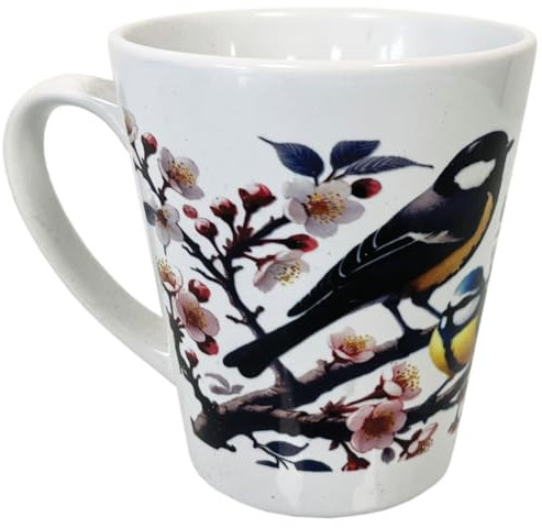 Cbkreation Mug conique mésanges et fleurs de cerisier 350 ml