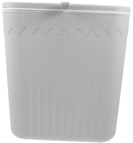 OUNONA Bathroom Bin Lid Kitchen Hanging Waste Bin Sanitary Waste Receptacle Wall Organizer Plastic Dustbin Modern Elegance Grey