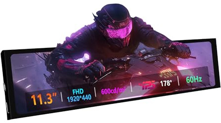ZHAOCAILIN - 11.3 Mini Monitor - IPS1920x440 FHD LCD Display, Computer Secondary Display, CPU Temperature Monitors with Housing for PC Temp, Windows Aida64 CPU