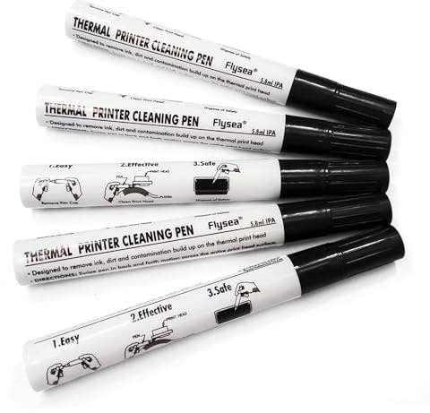 JIAHG Lot de 5 Stylos de Nettoyage pour Imprimante Thermique Stylo Détachant pour Tête d'Impression de Factures Électroniques Fournitures de Bureau Scolaire Équipement pour Nettoyer la Poussière