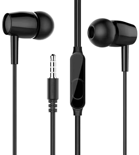 Obotsnoi Écouteurs de sport avec micro intégré et port sécurisé de 3,5 mm pour la course à pied, le cyclisme, appareil universel, écouteurs de sport pour l'exercice