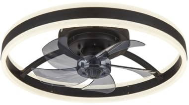 DUPI Ventilador de Techo con Luz LED MAX AIR | Motor DC Silencioso | 6 Velocidades | Temporizador | Luz Dimmable | Mando a Distancia | Ø 50 cm | Negro
