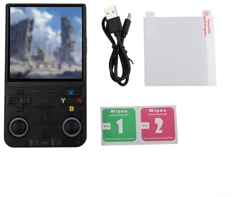 R36 Ultra 128GB Retro Handheld Game Console - Schermo HD da 4 pollici Batteria 3500mAh Rivivi Classico Retro Gaming Divertente (Blu)