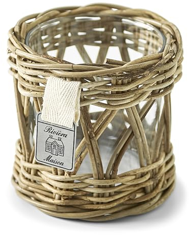 Riviera Maison - Rustic Rattan Votive - Teelichthalter - votivkerzenhalter - Rustic Rattan - Braun - (ØxH) 10x12
