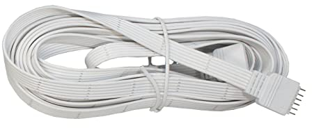 Lumonic 5m RGBW CCT LED Verlängerungskabel weiss Steckverbinder 6 Pin Buchse & Stecker - RGB-Kabel Abmessungen 18x6mm - Für Stromversorgung oder Verlä
