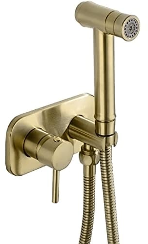 Ensemble de douchette mural dissimulé pour bidet chaud et froid de salle de bain Shattaf, doré brossé