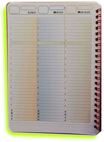 Allgemeine Kalender A5 15 x 21 cm - 1 Woche auf 2 Seiten - OHNE ATE - Spiralblock