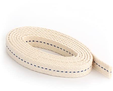 NKlaus Set 2x1 mètre 10mm 100% Coton Naturel Mèche Plate à torons Mèche Lanterne pour brûleur à Huile avec pétrole purifié 40270