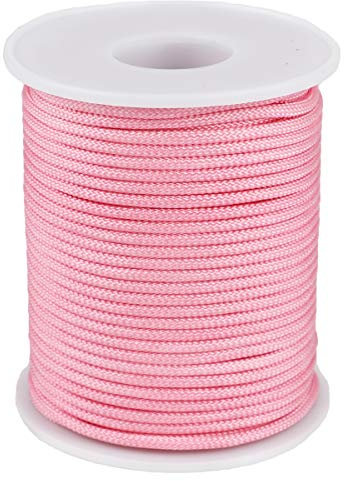 McFanBe Corda di Filo di Nylon con Filo per Spago per Gioielli con Bracciale per Collana (2mm-98feet, Rosa)