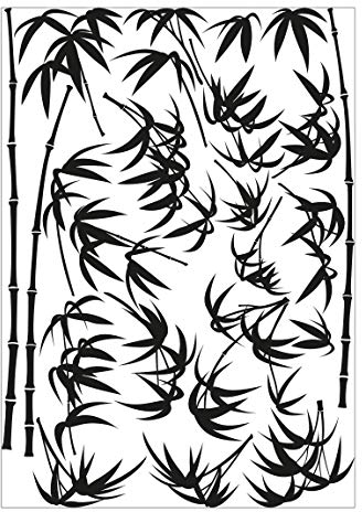 Bilderwelten Wandtattoo Sticker Bambus Baum Wall Art Print Braun, 35 x 25cm