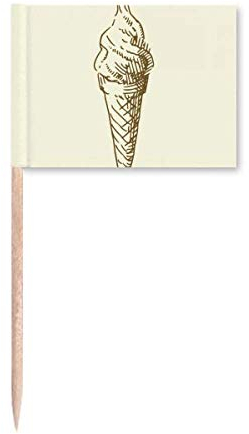 Marrones de la mano dibujos dulces helados palillos de dientes banderas marcador para decoración de fiesta