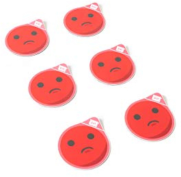 PATboard Status Icon Magnete - 5 cm, 6er-Set - Traurig - Magnetische Symbole für Büro, Whiteboard, Kühlschrank, Tafel - (Rot)