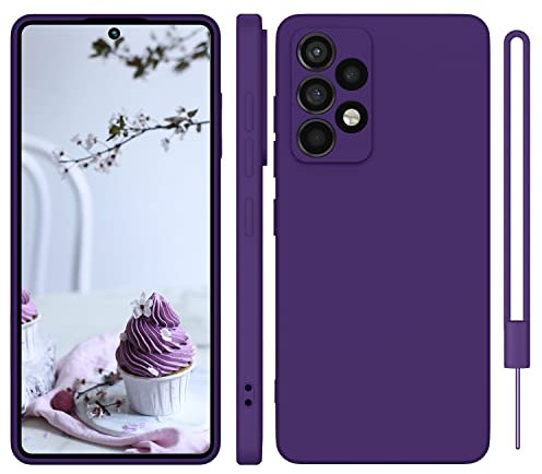 ORDA für Samsung Galaxy A52 Hülle Silikon Case, Hanyhülle für Samsung A52s 5G Case Dünn mit Microfiber, Kameraschutz und Bildschirmschutz, Hülle für Samsung Galaxy A52 5G/4G Dunkel Lila