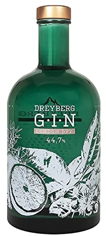 Dreyberg | London Dry Gin | 700 ml | Super Premium distilled London Dry Gin | Mit handgelesenen Kräutern & Früchten | Wacholdernoten im Vordergrund | Bitter-süß