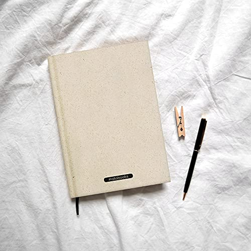 Matabooks, nachhaltige und vegane Notizbücher A5 aus Graspapier, Jana, 138 Seiten, Natur, Handmade, Made in Germany (Easy)