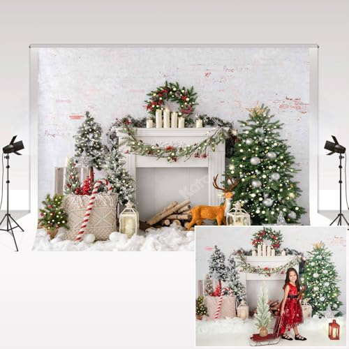 Kate Frohe Weihnachten Foto Hintergrund für Fotografie Weihnachtsbaum Kamin Weihnachten Party Fotostudio Hintergrund Fotostudio Prop 10x6.5ft/3x2m