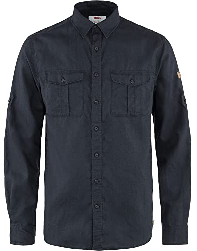 Fjällräven Herren Övik Travel Ls M Shirt, Dunkelblau, XS EU