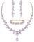 Ever Faith Marquise Crystal Party Jewellery Sets for Bride, Gorgeous Leaf Rhinestone Necklace Dangle Earrings Tennis Bracelet Set Light Purple Gold-Tone