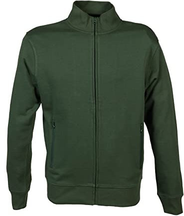 Niscioma Felpa da Lavoro Uomo Zip Intera - Felpe Senza Cappuccio Tinta Unita Stampabili, Maglia Tuta Non Felpata Misto Cotone, Collo a Lupetto Zip Corta, Modello Geo