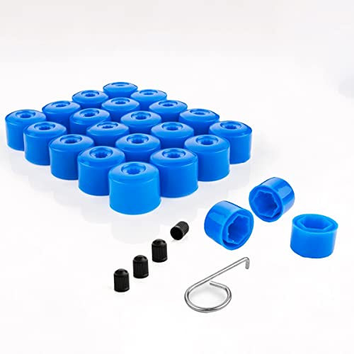 LST 20x Sechskant Radschraube Abdeckkappen Felgen Kappen Set 17 mm Blau