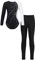 iEFiEL Mädchen Turnanzug Langarm Glitzer Gymnastik Kleidung Set Ballett Trikot Langarmbody mit Lange Hose Kinder Gymnastikanzug Z Weiß + Schwarz 134-140