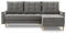 Ecksofa Lena 227x148 mit schlaffunktion und Bettaksen - Klassisch Design - Eckcouch mit Stauraum - Auffälliger Kronos Stoff - Kissen - Holzfüße - Auswahl an Farben (Kronos 15 RECHTS)