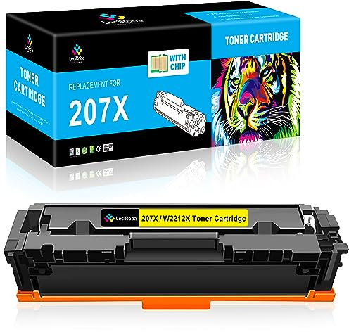 LeciRoba 207X für HP W2210X W2211X W2212X W2213X W2210A W2211A W2212A W2213A 207X 207A Toner für HP Color Laserjet Pro MFP-M283fdw MFP-M283fdn MFP-M282nw M255dw M255nw Drucker (Mit Chip,1-Gelb)