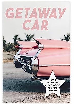 Vintage Taylor Poster Getaway Car Album Cover Poster Girly Wall Art Decor Print Canvas Poster for Room Aesthetic for Boys and Girls Bedroom Decor Unframe:24x36inch(60x90cm)