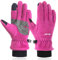 Arcweg Fleece Handschuhe Kinder Warm Winter Kinder Polar Fahrradhandschuhe Wasserdicht Fingerhandschuhe Winddicht Fäustlinge für Jungen und Mädchen Outdoor Sport Wandern Laufen Rosa S-M(5-6 Jahre)