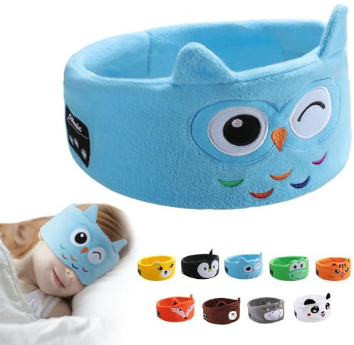 RBFSAH Kids Headphones Headband Wireless,Over The Ear Headband Headphones,Headband Earphones for Children Baby & Toddlers,with Thin Speakers & Super Soft Fleece Headband (Color : Owl)