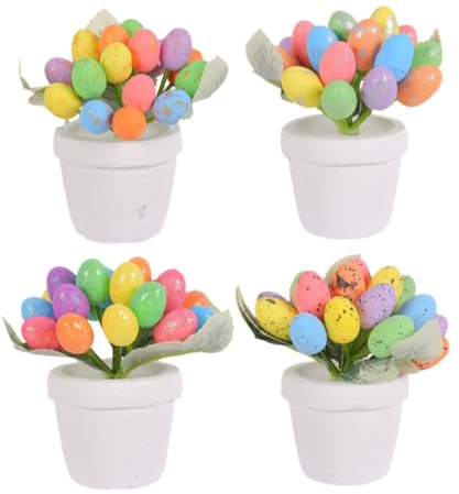 Warmhm 4stücke Teiliges Osterdeko Bonsai Mit Bunten Schaumstoffeiern Tischdekoration Für Gartenpartys Fröhliche Ostern Und Kreative Bastelideen