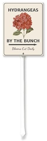 Geroclonup Gartenstecker Hortensien Bu The Bunch Yard Schild, dekorativer Aluminiumpfahl, Rasenkunst, Terrassendekoration, Weg-Ornamente, Innen- und Außenbereich, Dekoration, 11,7 x 15,2 cm