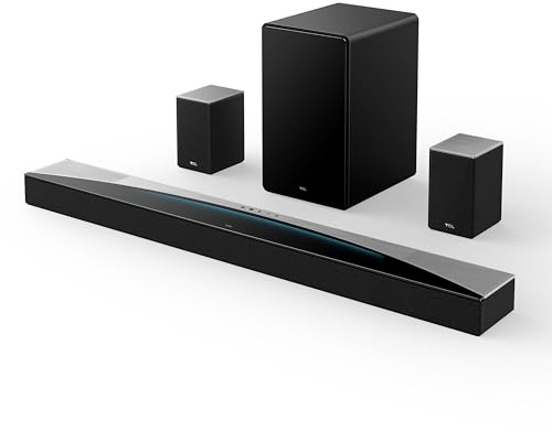 TCL Q85H Q Class 7.1.4 Sound Bar with Dolby Atmos, DTS:X, Ray Danz Technology, Wireless Subwoofer, Wireless Surround Speakers and Bluetooth Music Streaming