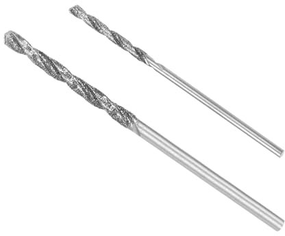 sourcing map 2pcs 1.5mm/2mm Metric Diamond Coated Twist Drill Bits High-Speed Steel Tipped Drill Tiles for Jewelry Beach Glass Shells Lapidary Ornament Bracelet Necklace Arts