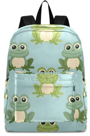 Mnsruu Reiserucksack mit schönen grünen Fröschen, leichter Rucksack, Schulrucksack, Tagesrucksack für Erwachsene, Teenager, Studenten, Jungen, Mädchen, Schöne grüne Frösche, One size
